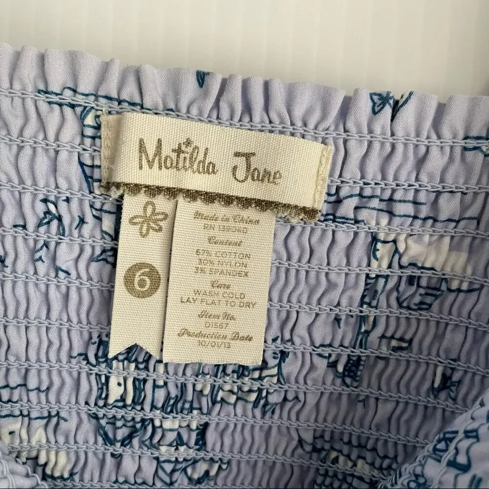 Matilda Jane Boardwalk Dress It’s a Wonderful Parade sz 6 nautical sailboat